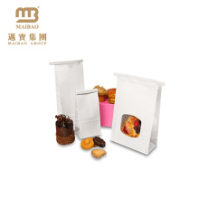 Kundengebundene kleine Siegelbäckerei-Lebensmittel-Verpackung Poly gezeichnete Snack-Papiertüte mit klarem Fenster für Plätzchen